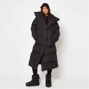 Missguided Recycled Collared Puffer Coat - Black