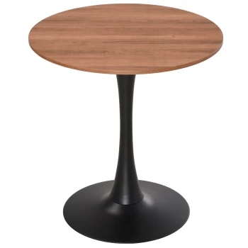 HOMCOM Modern Round Dining Table Leisure Coffee Bistro Table with Metal Base for Kitchen & Dining Room Brown