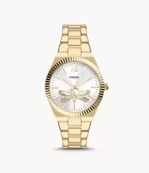 Fossil Women Scarlette Three-Hand Gold-Tone Stainless Steel Watch