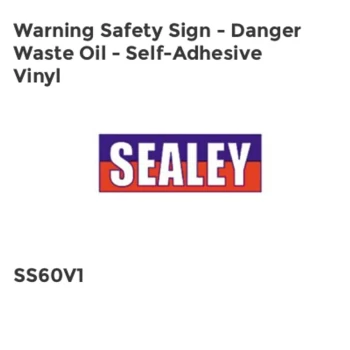 Warning Safety Sign - Danger Waste Oil - Self-Adhesive Vinyl