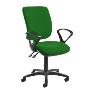 Dams MTO Senza High Back Operator Chair with Fixed Arms - Madura Green