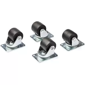 StarTech.com Heavy Duty Casters for Server Racks/Cabinets - Set of 4 Universal M6 2-inch Caster Kit - Replacement Swivel Caster Wheels (45x75mm patter