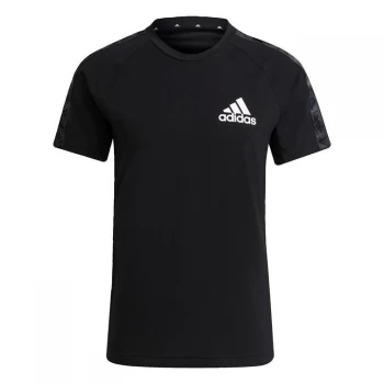 adidas AEROREADY Designed to Move Sport Motion Logo T-Shi - Black / White