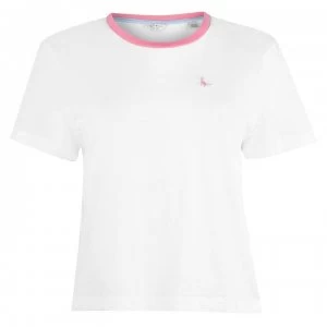 Jack Wills Milsom Cropped Plain Ringer T-Shirt - White