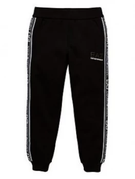 Emporio Armani EA7 Tape Logo Jogging Pants Black Size 10 Years Boys