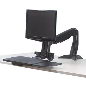 Fellowes Easy Glide Sit Stand Work Platform with Repositionable Tray