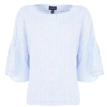 Gant Linen Stripe Top - Blue