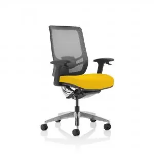 Ergo Click Bespoke Fabric Seat Senna Yellow Black Mesh Back KCUP1940