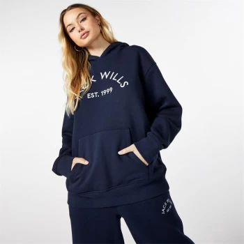 Jack Wills Relaxed Longline Hoodie - Blue