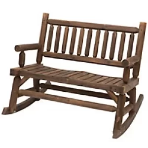 Outsunny Rocking Bench 84A-133 Fir Wood Carbonized