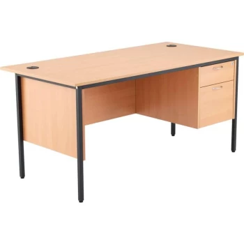 Start 18 1532MM Rectangle Desk W/2 Draw Fixed Pedestal - Beech