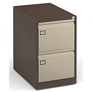 Dams International Filing Cabinet with 2 Lockable Drawers DEF2C 470 x 622 x 711mm Coffee & Cream