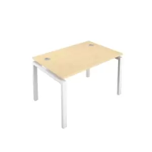 Telescopic Sliding 1 Person Maple Bench with Cable Port - 1200 X 800 - White Frame