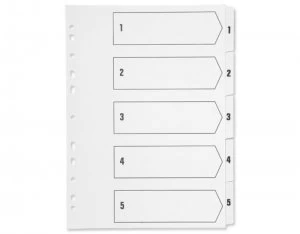 Q-Connect Multi-Punched 1-5 Reinforced White Board A4