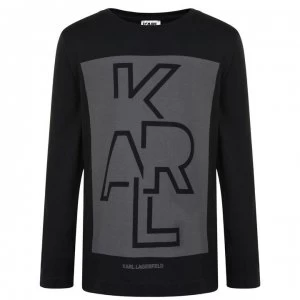 Karl Lagerfeld Children Boys Skool Long Sleeve T Shirt - Black