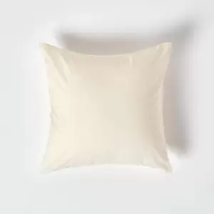 Cream Continental Egyptian Cotton Pillowcase 200 Thread Count, 60 x 60cm - Cream - Cream - Homescapes