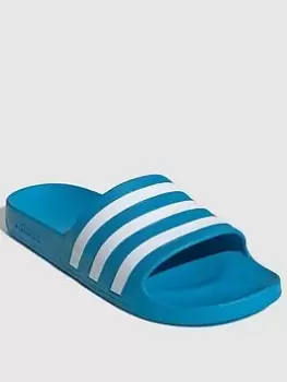 adidas Sportswear Mens Adilette Aqua Slides - Blue, Light Blue/White, Size 10, Men