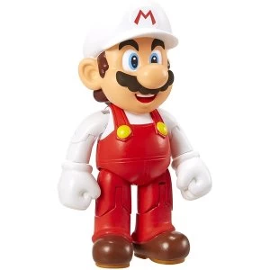 Fire Mario With Fire Flower (Super Mario) World Of Nintendo 4" Action Figure