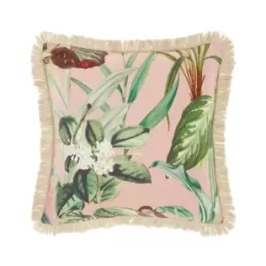 Wonderplant Exotic Botanical Cushion White/Green, White/Green / 48 x 48cm / Polyester Filled