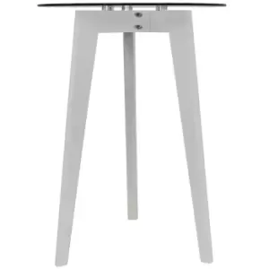 Techstyle Luna Pack Of Two Retro Solid Wood Tripod Leg And Round Glass End / Side Table White / Clear