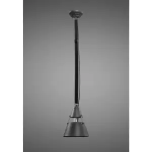 Ceiling light Industrial 1 Bulb 40W E27 oxidized metal, Black Belt