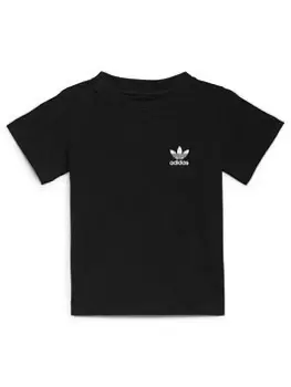 adidas Originals Infant Unisex Essentials T-Shirt - Black, Size 0-3 Months, Women