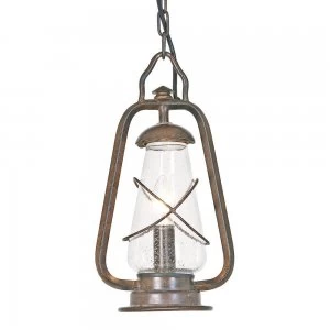 1 Light Outdoor Ceiling Chain Lantern Old Bronze IP44, E14