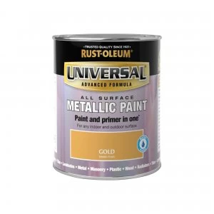 Rust-Oleum Gold Universal Metallic All-Surface Paint 250ml Gold