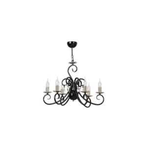 Emibig Zanador Black Multi Arm Semi Flush Ceiling light 6x E14