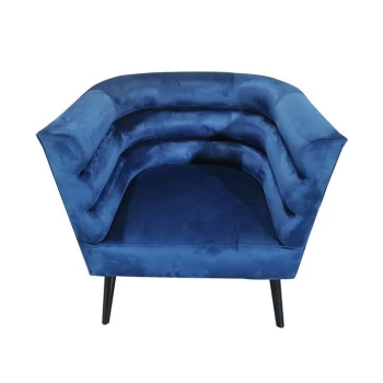 Stanford Home Home Velvet Armchair - Square Navy