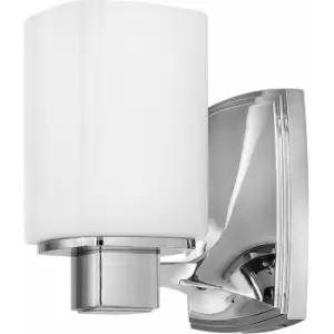 Loops - IP44 Wall Light Square Etched Opal Glass Shade Polished Chrome LED G9 3.5W