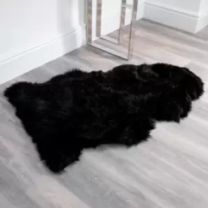 Native Natural Black Sheepskin Rug xxl