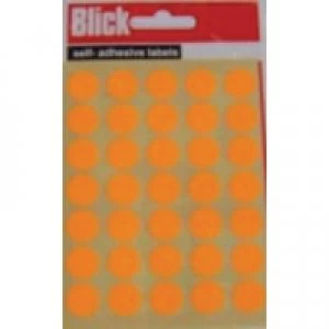 Blick Orange Fluorescent Labels in Bags Round 13mm Pack of 2800 RS00