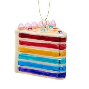 Sass & Belle Rainbow Cake Slice Shaped Bauble