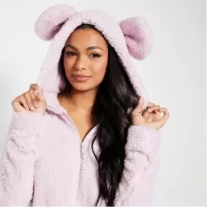 I Saw It First Borg Teddy Onesie Playsuit - Pink