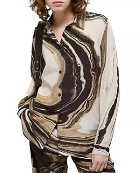 The Kooples Silk Marble Print Blouse