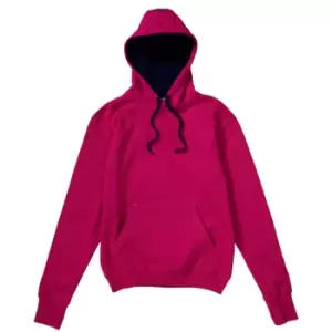 SG Ladies/Womens Contrast Hooded Sweatshirt / Hoodie (XS) (Dark Pink/Navy)