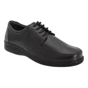 Roamers Mens Super Soft Leather 4 Eye Lightweight Tie Shoes (10 UK) (Black)