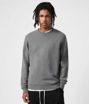 AllSaints Mens Raven Sweatshirt, Sacremento Green, Size: S