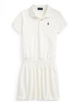 Ralph Lauren Girls Classic Short Sleeve Polo Dress - White, Size 3 Years, Women