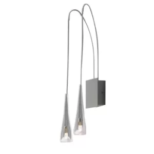 2 Light Wall Light Satin Nickel