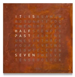 QLOCKTWO Classic Creators Edition Rust Wall Clock 45cm