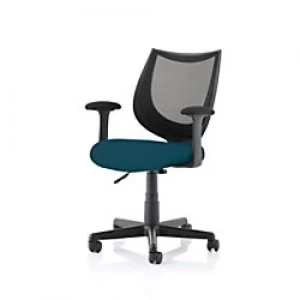 Executive Chair Camden Black Mesh in Maringa Teal