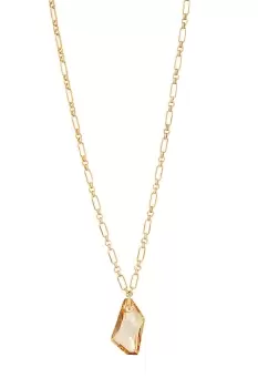 Gold Plated Chain Radiance Golden Shadow Pendant Necklace