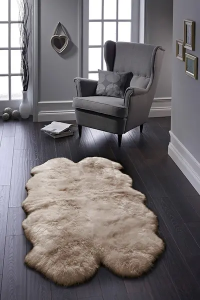 Origin Genuine Sheepskin Quad Rug Beige