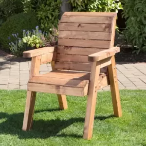 Charles Taylor Hand Made Traditional Chunky Rustic Wooden Garden Chair Flat Packed OR Ready Assembled