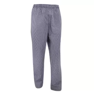 Dennys Unisex Blue/White Check Fully Elasticated Trouser / Chefswear (Pack of 2) (2XL) (Navy/White)