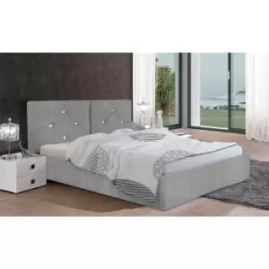 Cubana Bed Single Plush Velvet Silver