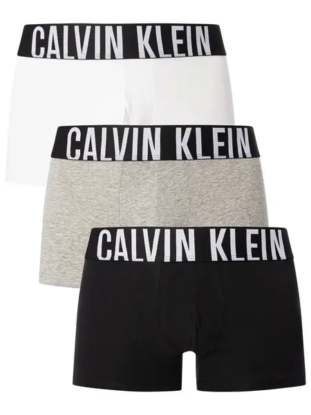 Calvin Klein 3 Pack Intense Power Trunks Black/Grey Heather/White S