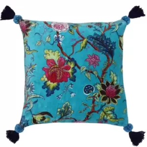 Tree of Life Chinoiserie Floral Cushion Kingfisher, Kingfisher / 50 x 50cm / Polyester Filled